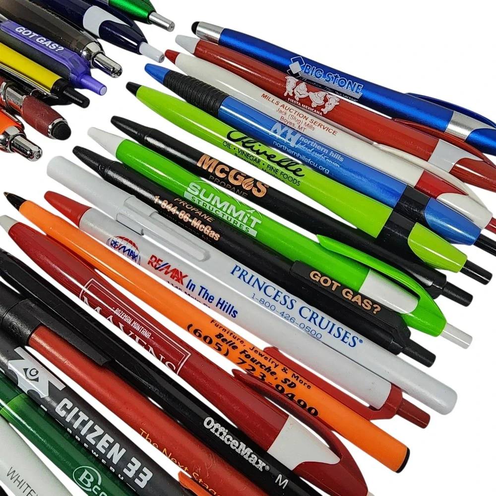Lot of 60+ Assorted Promotional Pens Commerical‎ Bank, church, auto, cruise